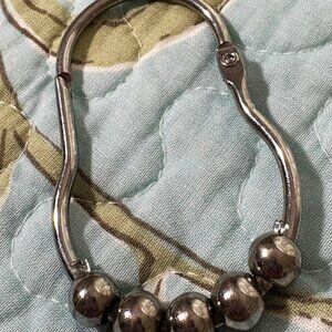 Wal-mart shower curtain hooks, 12 hooks, silver metal beads